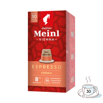 Julius Meinl Inspresso Espresso Crema 8 XL, Nespresso-kompatibel, kompostierbar, 30 Kaffeekapseln à 5,6 g